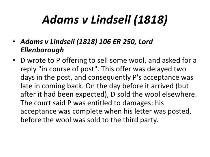 adams vs lindsell